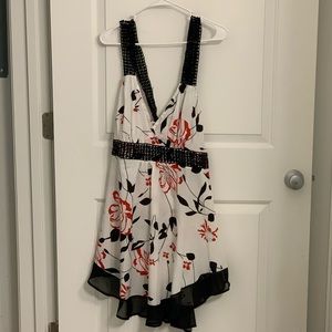 Rosegal Cross Strap Flower Tunic - 2x